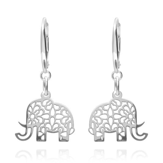 Earrings 925 Silver Women Amuletos Elephant Anamora by Tanya Moss