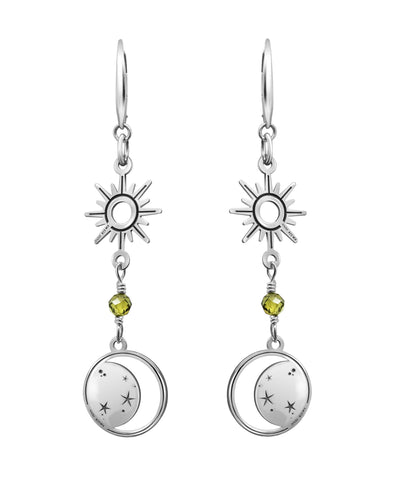 Earrings 925 Silver Women Astros Sun Moon Circle Anamora by Tanya Moss