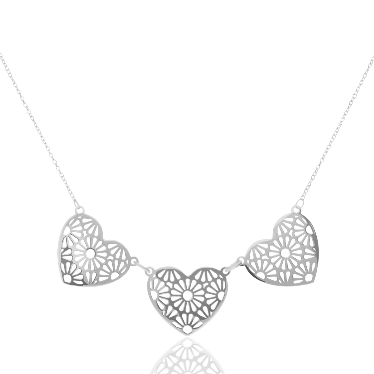 Necklace 925 Silver Women Barro Negro 3 Heart Anamora by Tanya Moss