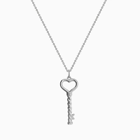 Pendant 925 Silver Women Única Keys Heart