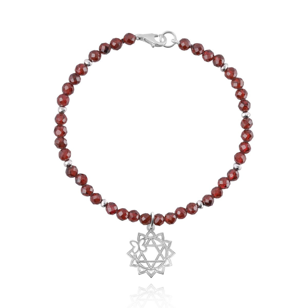 Bracelet 925 Silver Women Chakras Heart