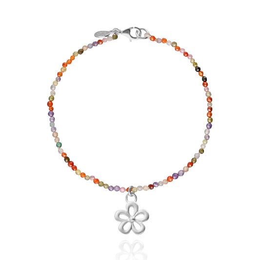 Bracelet 925 Silver Women Alegria Thread Flower Zirconia