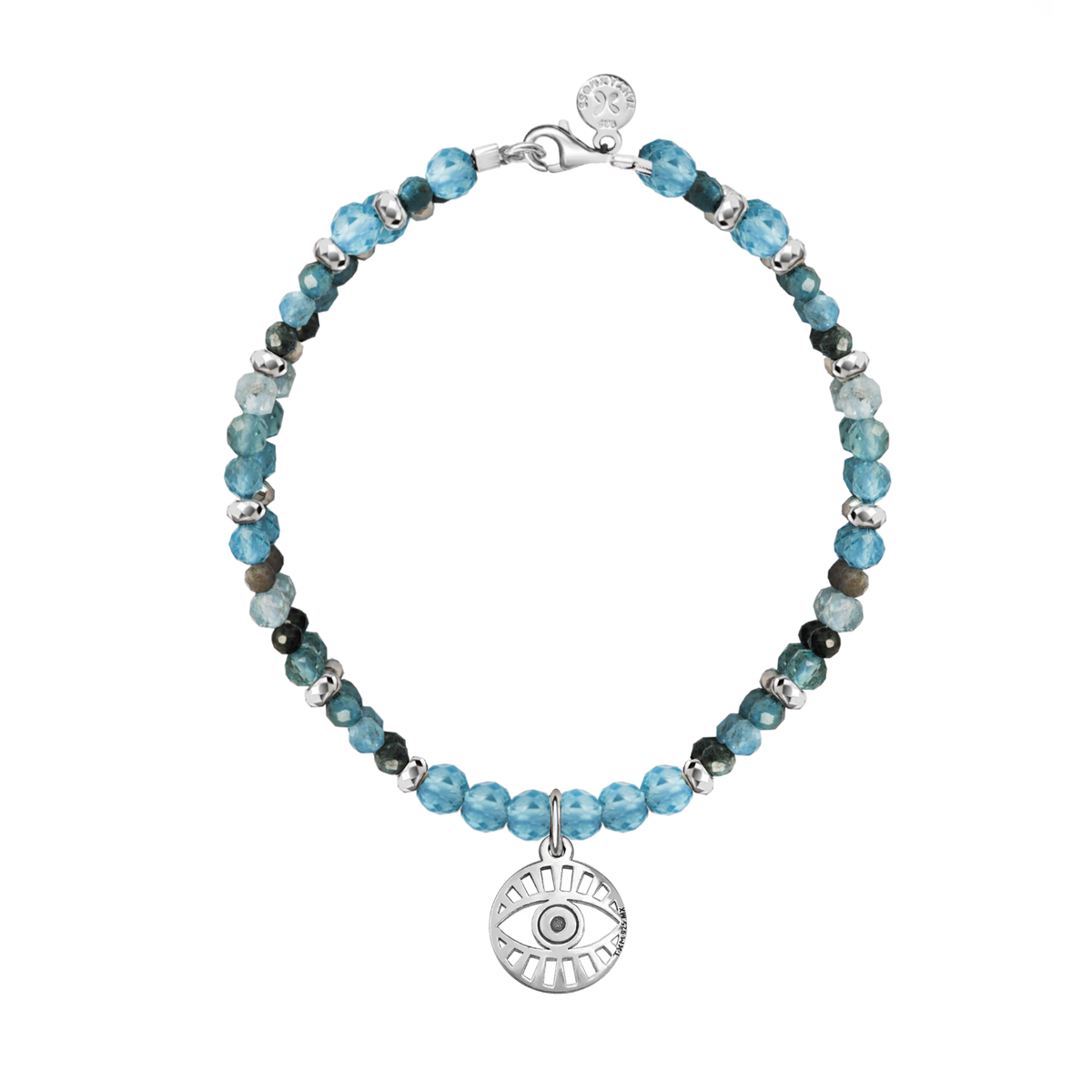 Bracelet 925 Silver Women Zen Eye Apatite