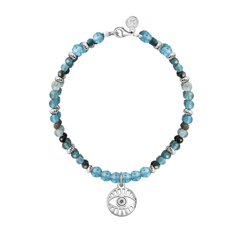 Bracelet 925 Silver Women Zen Eye Apatite