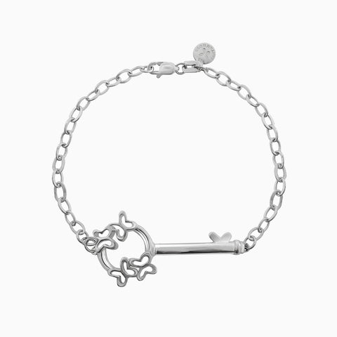 Bracelet 925 Silver Women Única Keys Butterflys