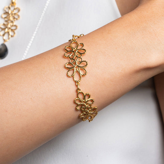 Bracelet 925 Silver Women Serenata 3 Modules Gold