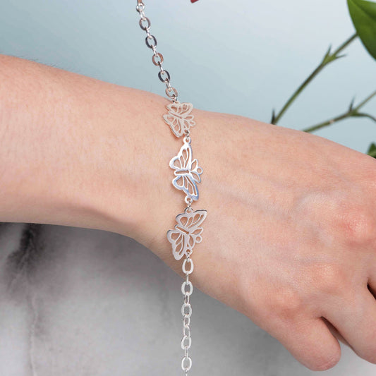 Bracelet 925 Silver Women Encanto 3 Butterflies