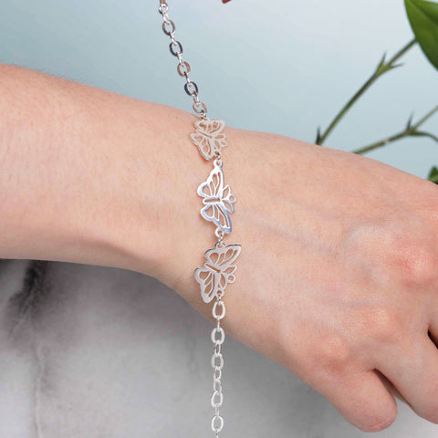 Bracelet 925 Silver Women Encanto 3 Butterflies