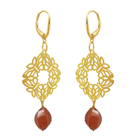 Earrings 925 Silver Women Encanto 4 Butterflies Coraline Gold