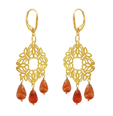 Earrings 925 Silver Women Encanto 4 Butterflies 3 Coraline Gold