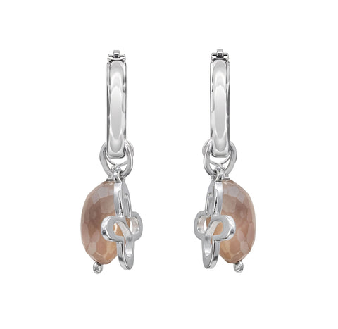 Arracadas Mujer Plata 925 Esenciales Mariposa Piedra Luna Rosa