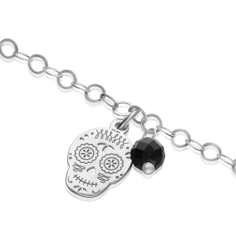 Bracelet 925 Silver Women Calaverita Ónix Anamora by Tanya Moss