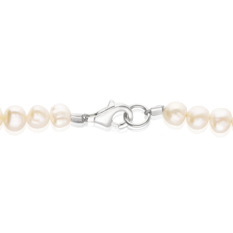 Bracelet 925 Silver Women Religioso Cross Pearls Anamora by Tanya Moss