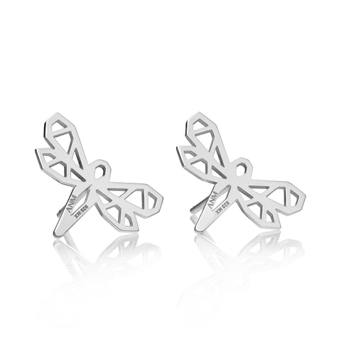 Earrings 925 Silver Women Origami Dragonfly Anamora by Tanya Moss