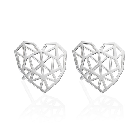 Earrings 925 Silver Women Origami Heart Anamora by Tanya Moss