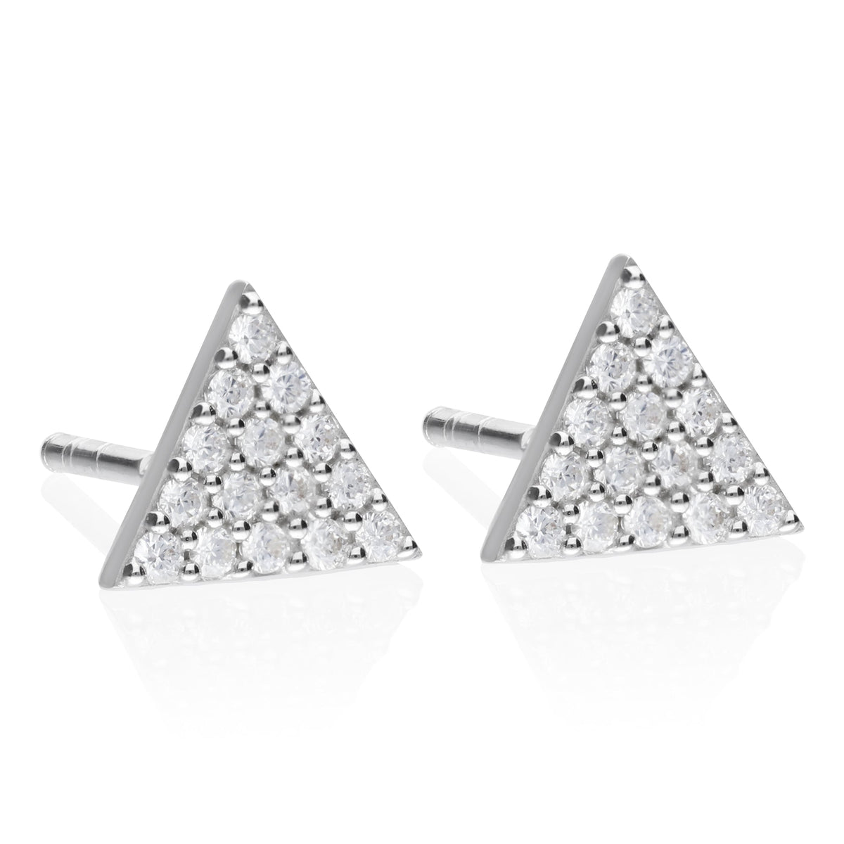 Studs 925 Silver Women Brillos Triangle Zirconia Anamora by Tanya Moss