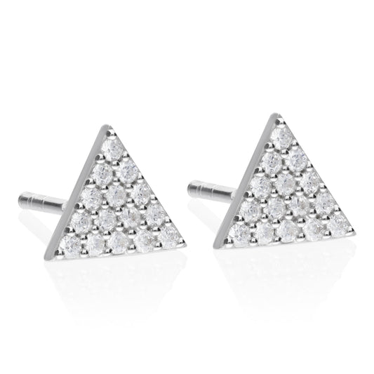 Studs 925 Silver Women Brillos Triangle Zirconia Anamora by Tanya Moss