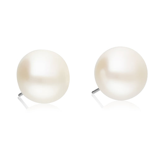Studs 925 Silver Women Pearls Boton White Anamora by Tanya Moss