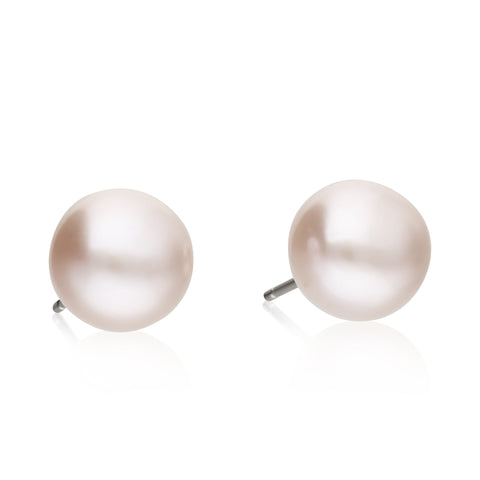 Studs 925 Silver Women Pearls Boton Pink Anamora by Tanya Moss