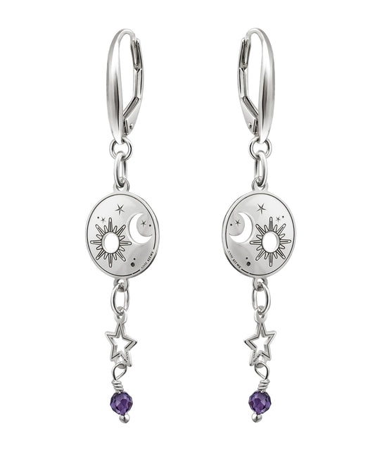 Earrings 925 Silver Women Astros Sun Moon Star Anamora by Tanya Moss
