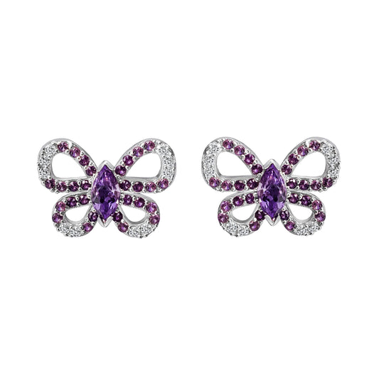 Earrings 925 Silver Women Florecer Bun Crystals Anamora by Tanya Moss