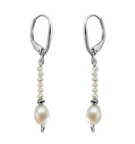 Earrings 925 Silver Women Marina Pearls Small Oval Anamora by Tanya Moss
