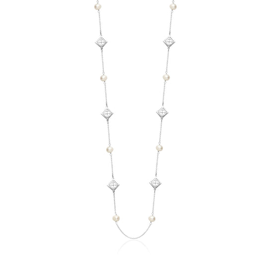 Necklace 925 Silver Women Azulejos Pearls Long Anamora by Tanya Moss