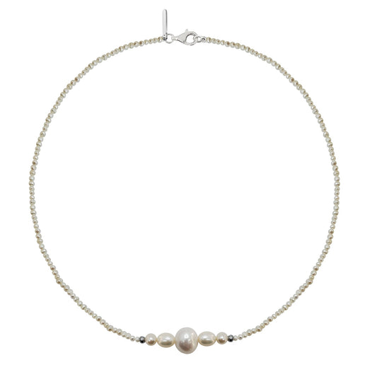 Necklace 925 Silver Women Marina Small Pearls 5 Modulos Anamora by Tanya Moss