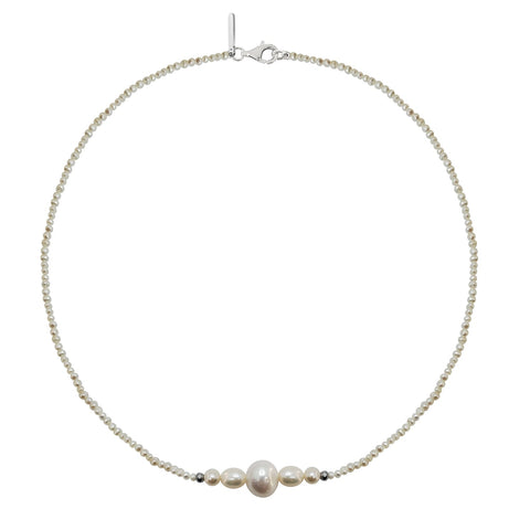 Necklace 925 Silver Women Marina Small Pearls 5 Modulos Anamora by Tanya Moss