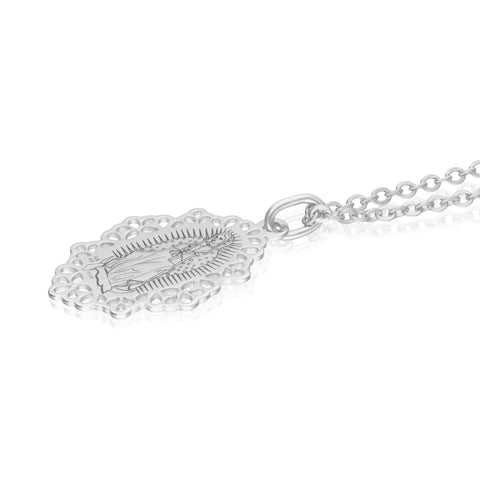 Pendant 925 Silver Women Religioso Virgin Guadalupe Pearls Anamora by Tanya Moss