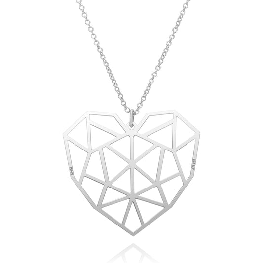 Pendant 925 Silver Women Origami Heart Long Anamora by Tanya Moss