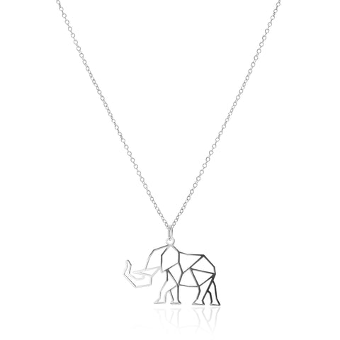 Pendant 925 Silver Women Origami Elephant Small Chain Anamora by Tanya Moss