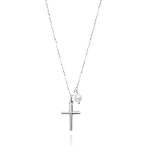 Pendant 925 Silver Women Religioso Cross Pearls Anamora by Tanya Moss