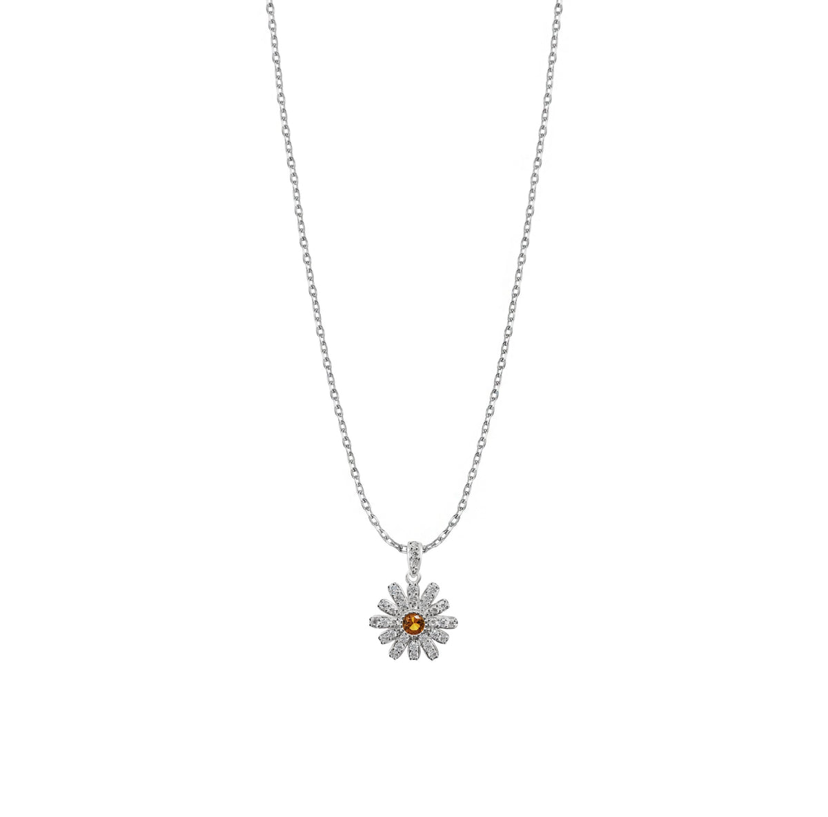 Pendant 925 Silver Women Florecer Flower White Crystals Anamora by Tanya Moss