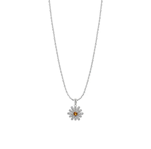 Pendant 925 Silver Women Florecer Flower White Crystals Anamora by Tanya Moss