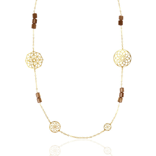 Necklace 925 Silver Women Atrapasuenos Long Smoky Quartz
