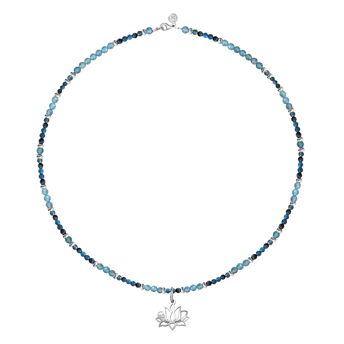 Necklace 925 Silver Women Zen Loto Apatite