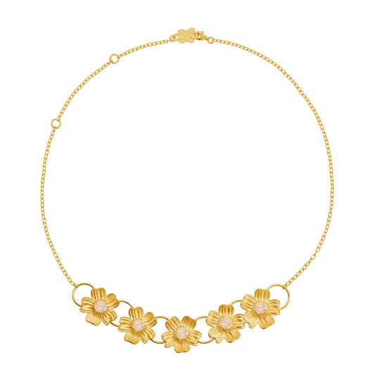 Collar Choker Florecer Dorado