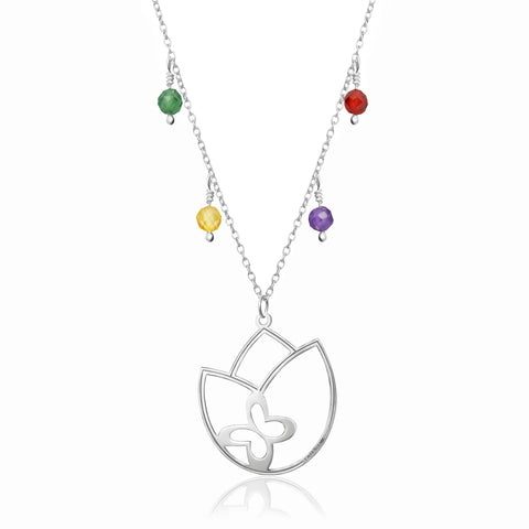 Pendant 925 Silver Women Joy Tulip Zirconia