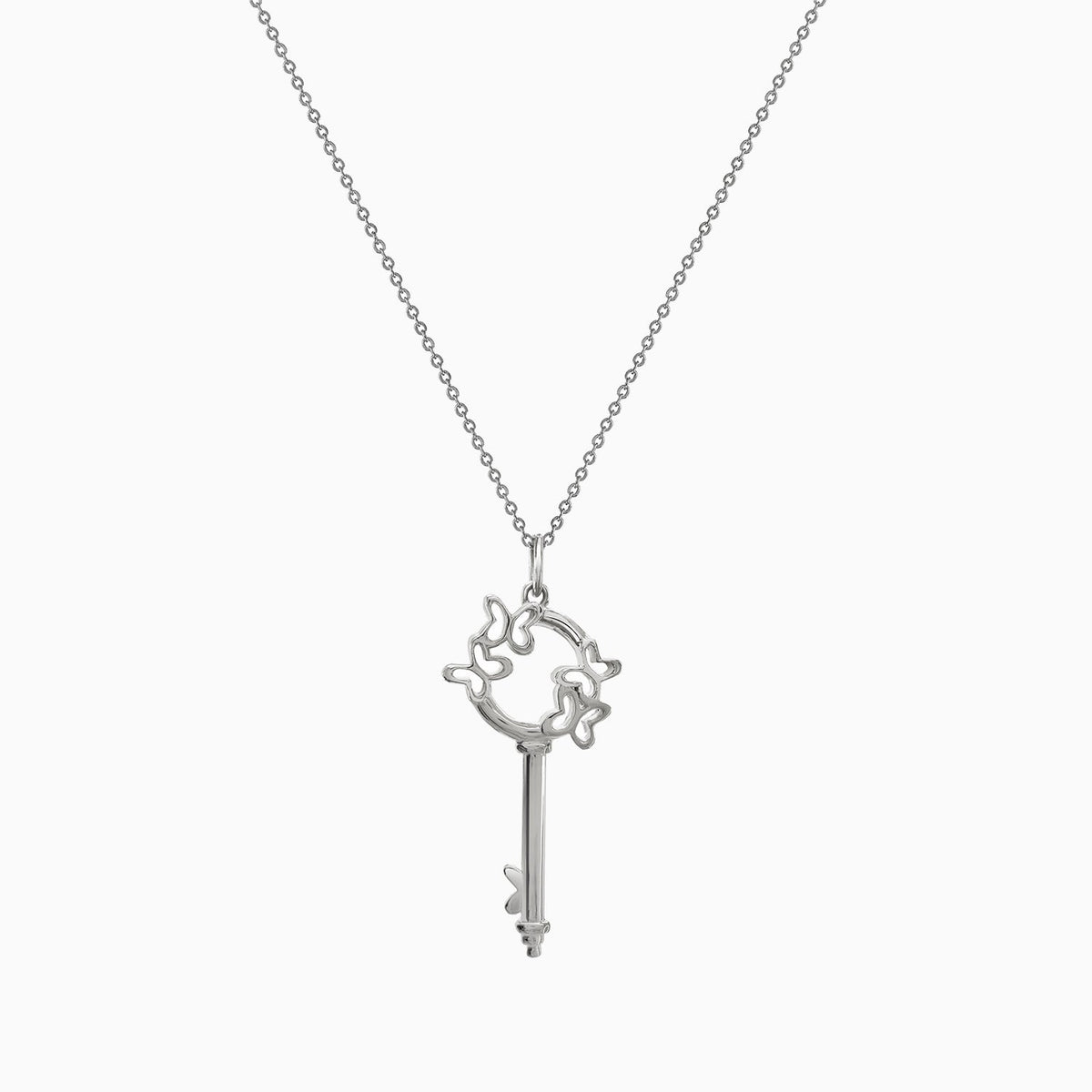 Pendant 925 Silver Women Única Keys Butterflys Small