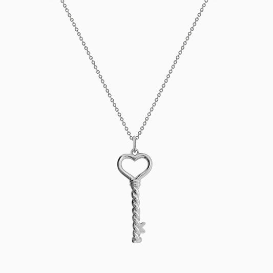 Pendant 925 Silver Women Única Keys Heart