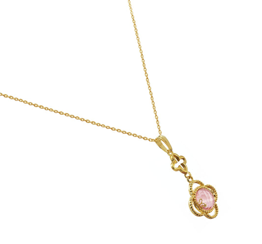 Pendant 925 Silver Women Rose Mariposa Mop Cristal Dorado