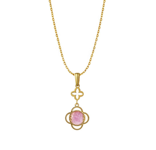 Pendant 925 Silver Women Rose Mariposa Mop Cristal Dorado