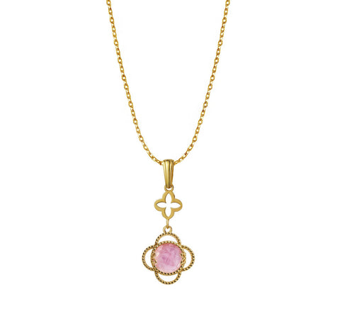 Pendant 925 Silver Women Rose Mariposa Mop Cristal Dorado