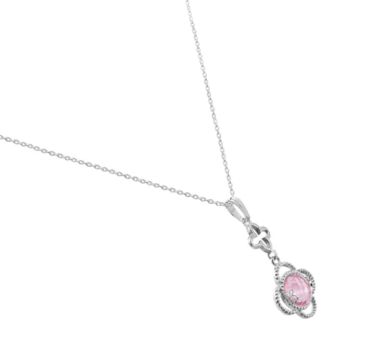 Pendant 925 Silver Women Rose Mariposa Mop Cristal