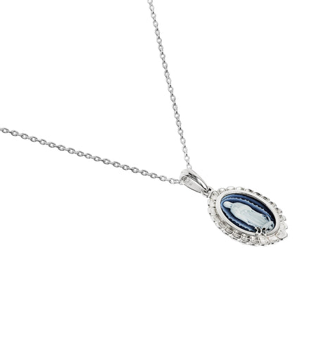 Pendant 925 Silver Women Motivos Virgen Guadalupe Azul