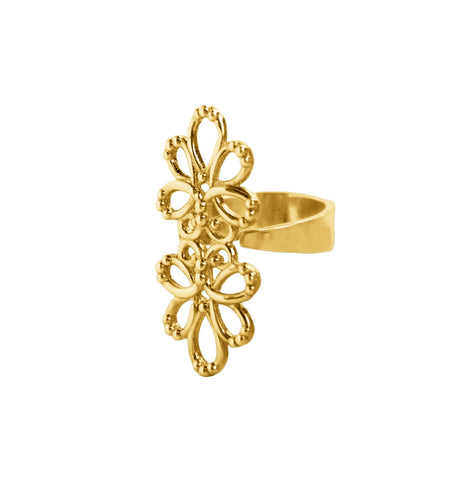 Ring 925 Silver Women Serenata Adjustable Gold