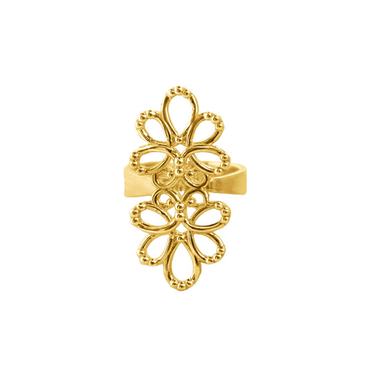 Ring 925 Silver Women Serenata Adjustable Gold