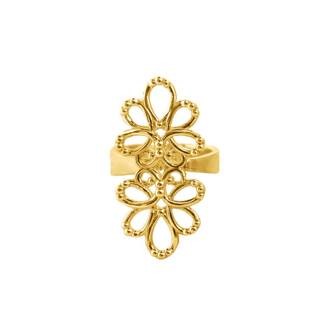 Ring 925 Silver Women Serenata Adjustable Gold